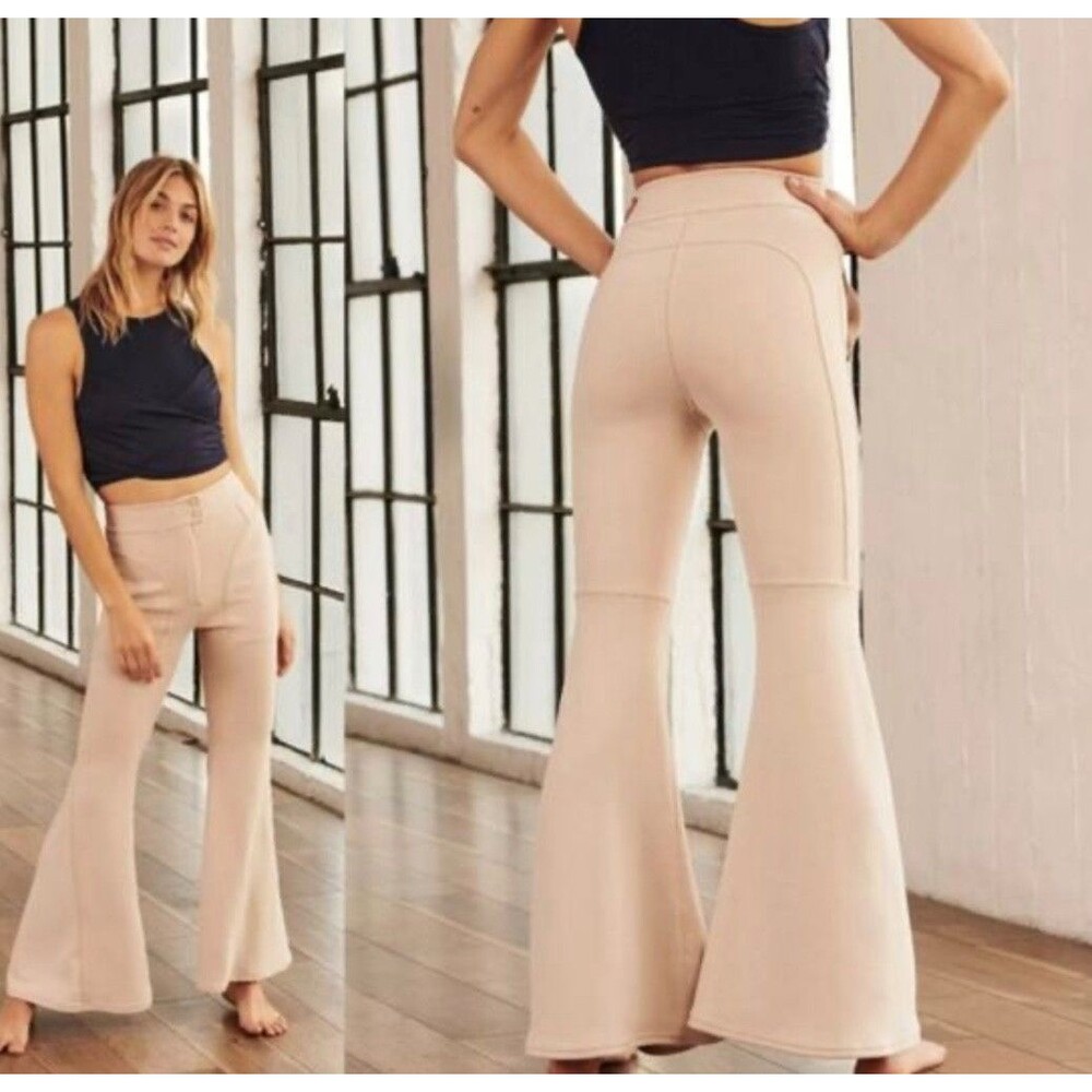 NWT Free People Movement Light Heart Flare Leg Pants Bandshell 6